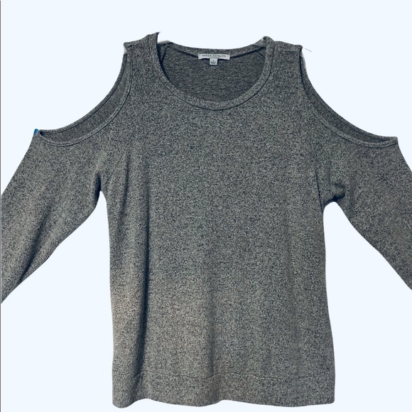 GREEN ENVELOPE LOS ANGELES Women's Size Large Top Open‎ Shoulders Grey Made USA - Picture 7 of 8
